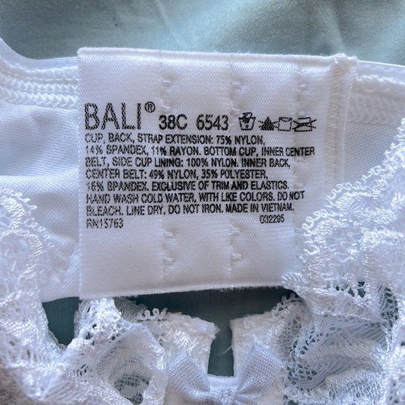 Bali Lace Desire Underwire Bra, Full-Coverage Size 38C White - Picture 5 of 8